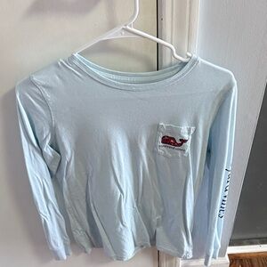 Vineyard Vines Christmas Light Blue Woman’s Long Sleeve Shirt